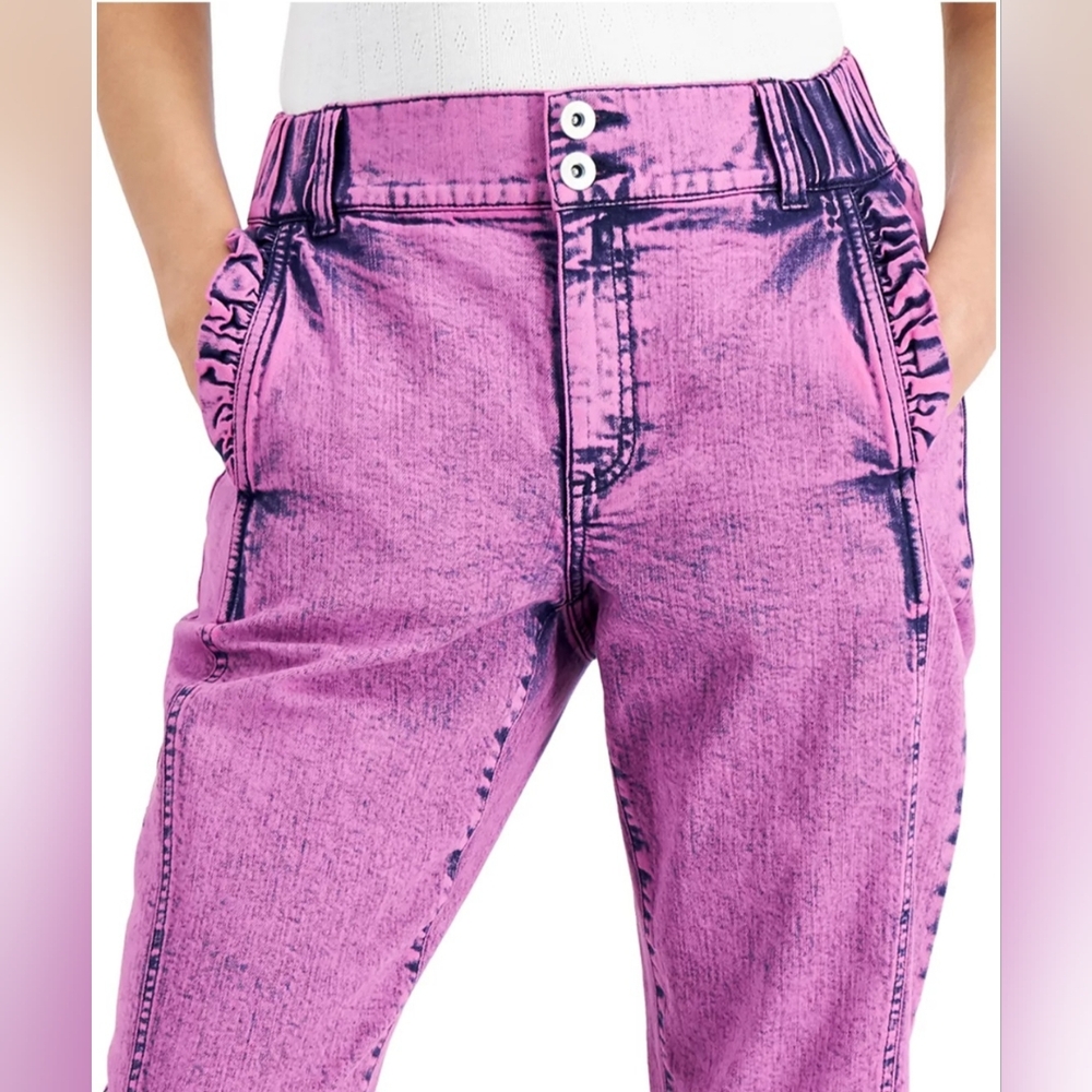 INC International Concepts Pink Washed Ankle Jeans - Picture 5 of 11
